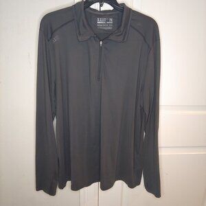 5.11 Tactical Men's Black Long Sleeve 1/4 Zip Shirt Size 2XL Physical Training